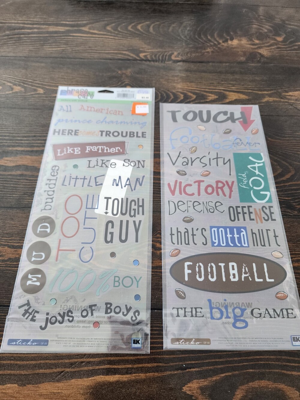 Sticko Lot- Boy Boys Phrases & Words Scrapbooking NEW Vintage Retired #21